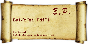 Balási Pál névjegykártya