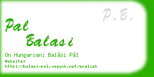 pal balasi business card